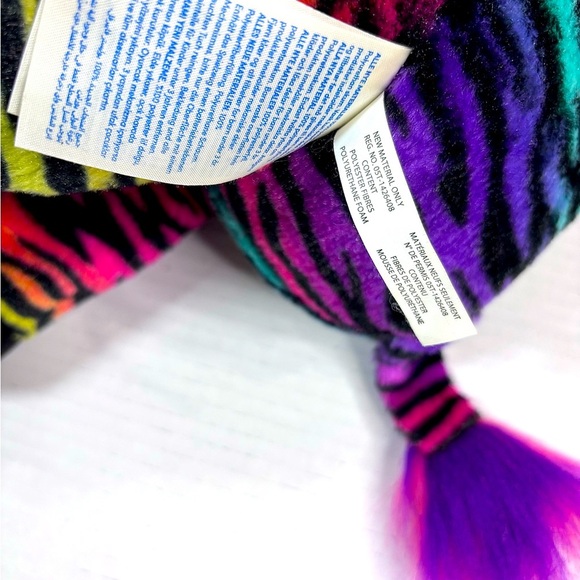 Build a Bear Multicolored Rainbow Zebra Plush Toy - Picture 6 of 7